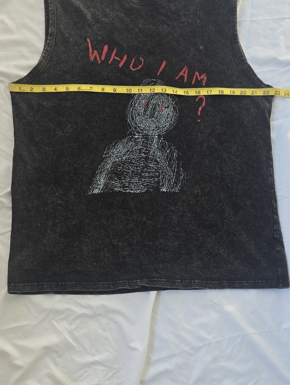 Men's Black Muscle Shirt With Graphic EXISTENTIAL CRISIS Graffiti Style Artwork - Picture 3 of 7